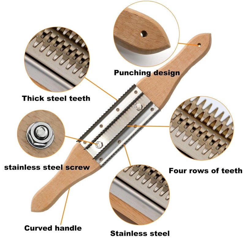 Tworider Buffer Wheel Rake, Polishing Tool with Stainless Steel Rake Teeth Head and Handle, Dress and Clean Buffing Polishing Wheel & Airway Surface Cleaning - Image 3